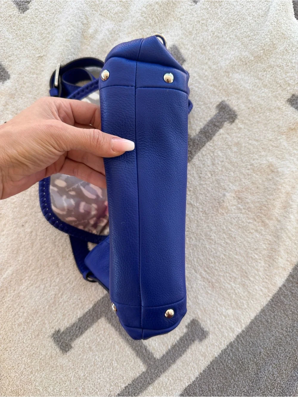 Blue Leather Crossbody Shoulder Bag Aimee Kestenberg